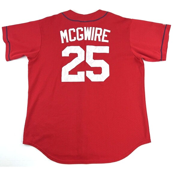 Vintage Mark McGwire St Louis Cardinals Majestic Red Jersey Made in USA Size L - Picture 2 of 8